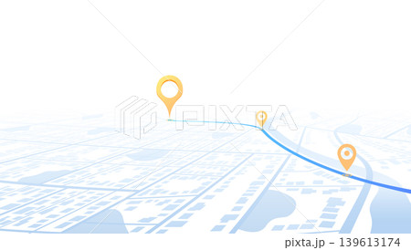 GPS navigation to pins and multiple markers on route. City map featuring directional signs, an intended goal point. Abstract plan highlights POI city streets. Vector illustration with designated route GPS navigation to pins and multiple markers on route. City map featuring directional signs, an intended goal point. Abstract plan highlights POI city streets. Vector illustration with designated route 139613174