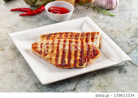 Grilled turkey breast fillet steak Grilled turkey breast fillet steak 139613334