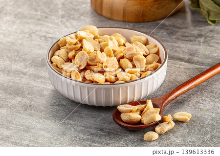 Tasty salted roasted peanut heap Tasty salted roasted peanut heap 139613336