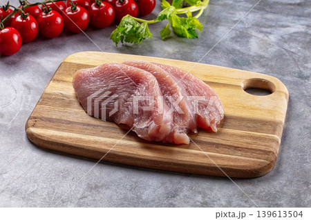 Raw turkey breast fillet steak Raw turkey breast fillet steak 139613504