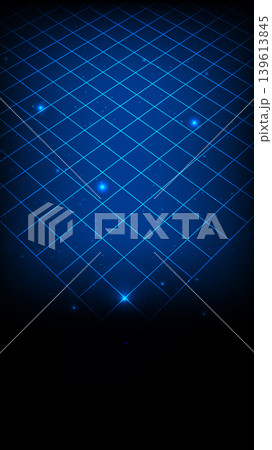 Futuristic technology background featuring a blue glowing grid perspective and sparkling particles Futuristic technology background featuring a blue glowing grid perspective and sparkling particles 139613845