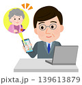 GPSで高齢女性を見守る男性　イラスト 139613879