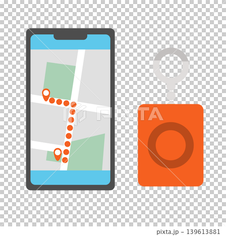 GPS monitoring app that shows location information (illustration) GPS monitoring app that shows location information (illustration) 139613881