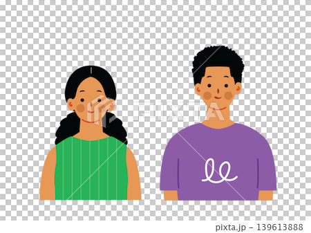 黑人男子和女子的簡單插圖 黑人男子和女子的簡單插圖 139613888