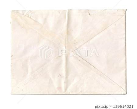 Old envelope back isolated on white 139614021