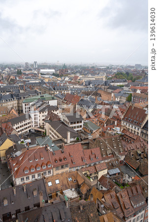 Panoramic view of Strasbourg old town from cathedral tower, France Panoramic view of Strasbourg old town from cathedral tower, France 139614030