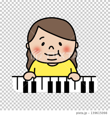 A chubby, long-haired girl playing the piano. A chubby, long-haired girl playing the piano. 139615098