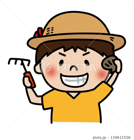 潮干狩りをする元気でやんちゃな子供（男の子） 139615506