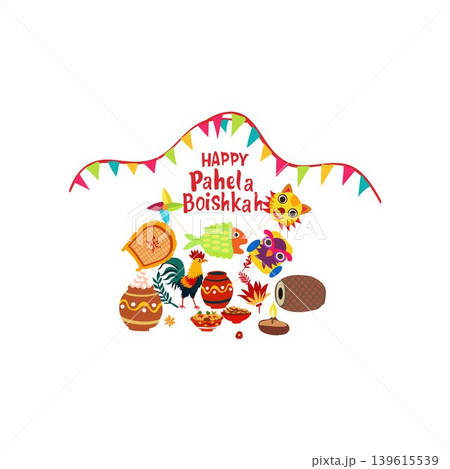 Happy Pahela Boishakh Celebration Elements Collection free vector illustration Happy Pahela Boishakh Celebration Elements Collection free vector illustration 139615539