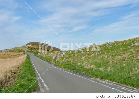 四国カルストの絶景ロード カルスト台地を走る高原道路 四国カルストの絶景ロード カルスト台地を走る高原道路 139615567