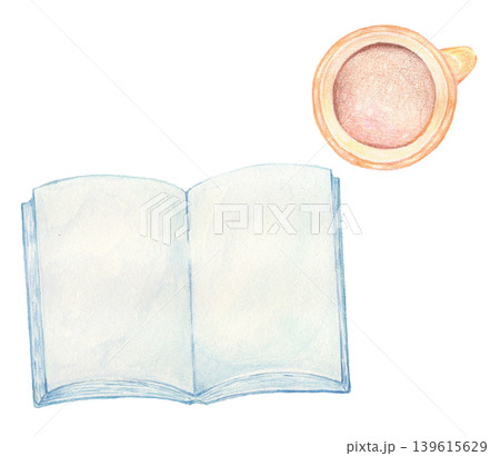 開いた本とコーヒー 開いた本とコーヒー 139615629