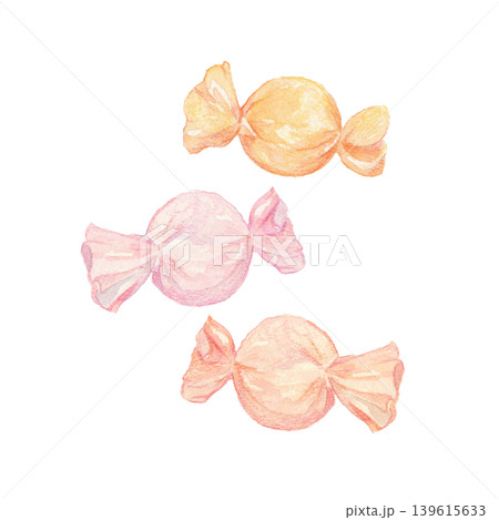 水彩で描いた飴玉 キャンディー 水彩で描いた飴玉 キャンディー 139615633