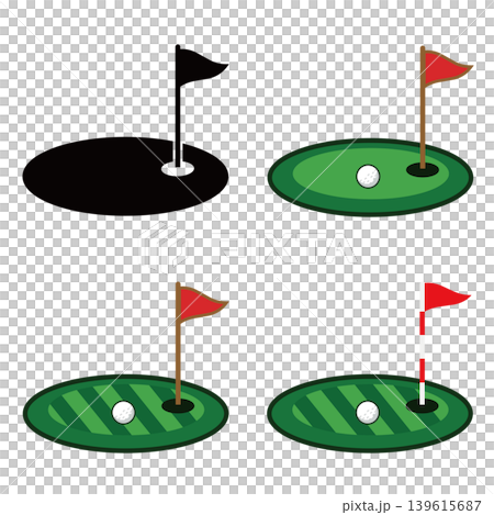 A simple set of golf greens A simple set of golf greens 139615687