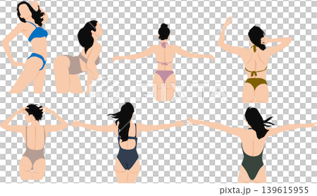 水着を着た女性のイラスト 水着を着た女性のイラスト 139615955