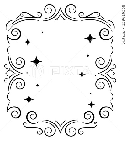 Black Ornate Frame with Swirls and Empty Space Black Ornate Frame with Swirls and Empty Space 139616368