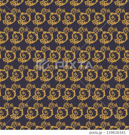 Gold Floral Pattern on Dark Background Gold Floral Pattern on Dark Background 139616381