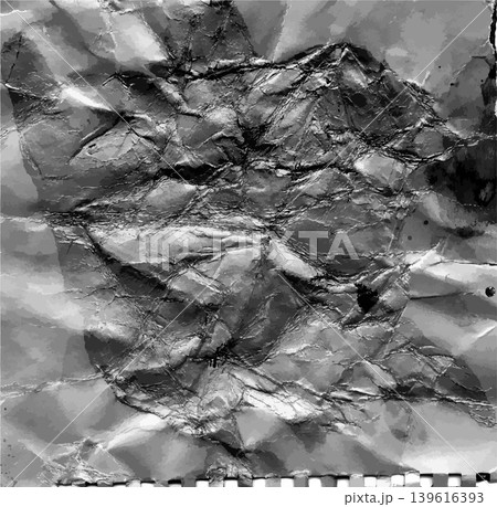 Grayscale Crumpled Paper Background Texture 139616393