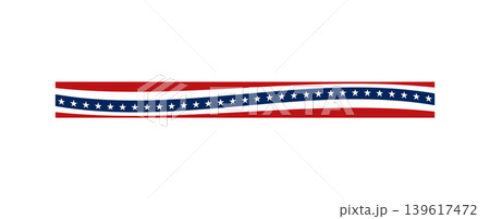 Wavy American Patriotic Banner With Stars and Stripes Red White and Blue Decoration Wavy American Patriotic Banner With Stars and Stripes Red White and Blue Decoration 139617472