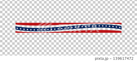 Wavy American Patriotic Banner With Stars and Stripes Red White and Blue Decoration Wavy American Patriotic Banner With Stars and Stripes Red White and Blue Decoration 139617472
