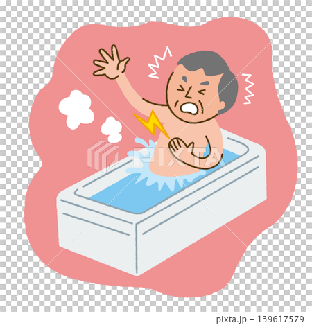 Senior man suffers heat shock 139617579