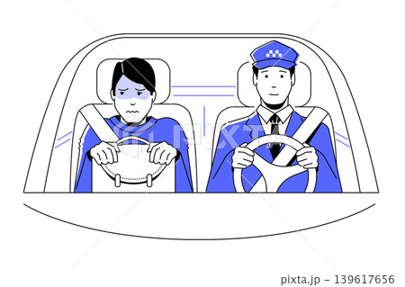 Taxi Ride Anxiety - Colorful Flat Design Illustration Taxi Ride Anxiety - Colorful Flat Design Illustration 139617656