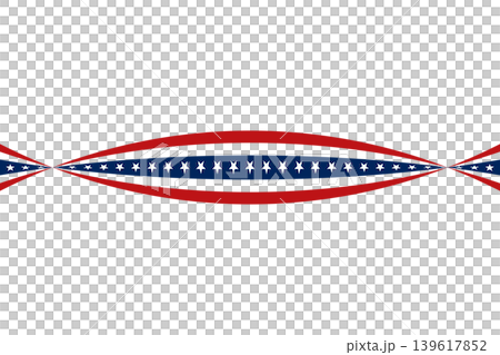 American Patriotic Banner Border With Stars Red White And Blue Ribbon For Celebration 139617852