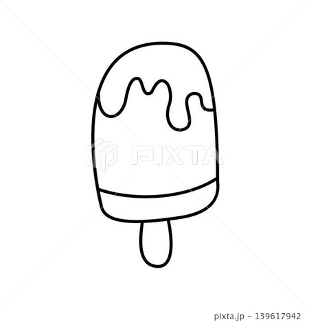 popsicle with drip outline popsicle with drip outline 139617942