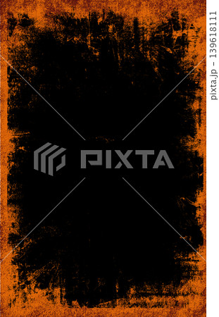 Vertical Halloween black screen background with distressed dark brown border and subtle grunge effect Vertical Halloween black screen background with distressed dark brown border and subtle grunge effect 139618111