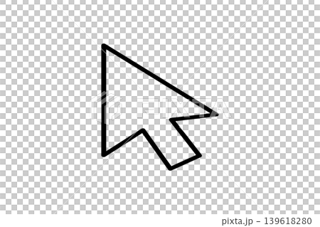 Minimal Black Outline Cursor Arrow Icon for Technology and Web Design 139618280