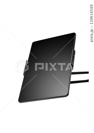 Tablet on Stand Isolated on White Background. electronic Device. Isolated Background. Technology Concept. High quality photo Tablet on Stand Isolated on White Background. electronic Device. Isolated Background. Technology Concept. High quality photo 139618589