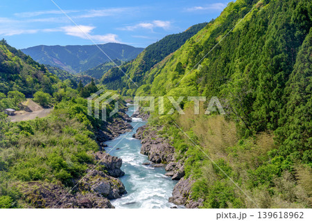八百とどろ 四万十川水系の急流と奇岩が織りなす渓谷風景 139618962