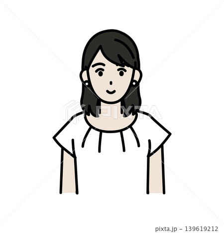 清楚系の若い女性のイラスト 清楚系の若い女性のイラスト 139619212
