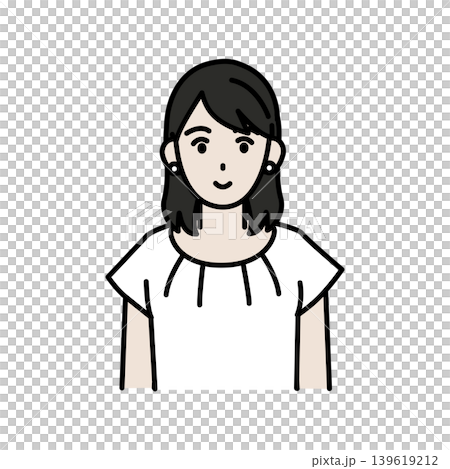 清楚系の若い女性のイラスト 清楚系の若い女性のイラスト 139619212