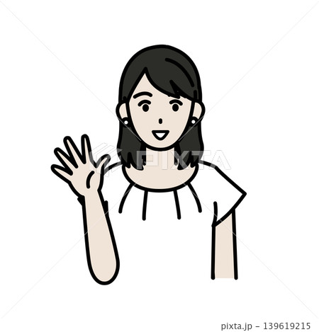 挨拶をする清楚系の若い女性のイラスト 139619215