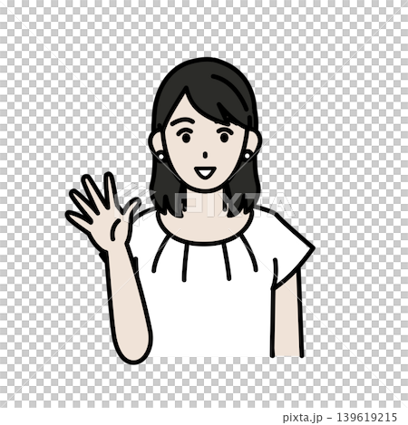 挨拶をする清楚系の若い女性のイラスト 139619215