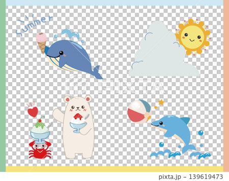 Summer character illustration set Summer character illustration set 139619473