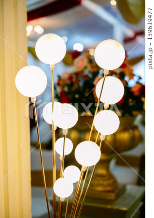 Decorative Tree Shaped Hanging Lights with Glowing Round Ornaments Decorative Tree Shaped Hanging Lights with Glowing Round Ornaments 139619477