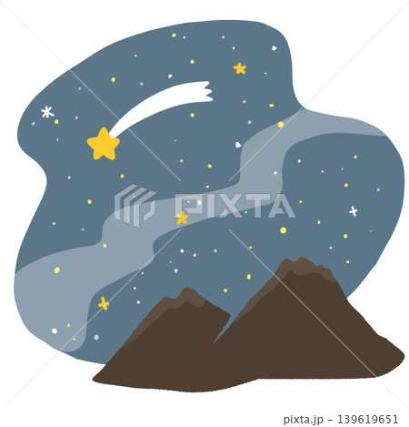 山間部の夜空に流れ星 山間部の夜空に流れ星 139619651