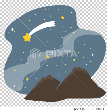 山間部の夜空に流れ星 山間部の夜空に流れ星 139619651