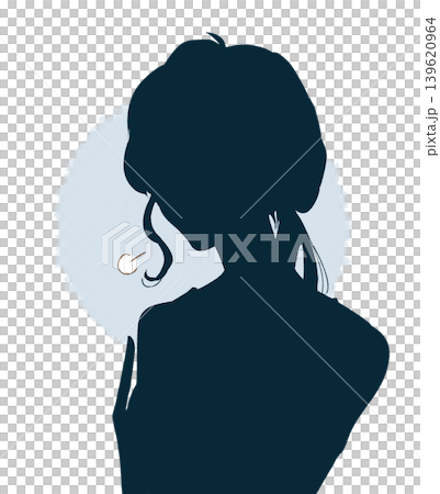 胸を押さえる女性 溜息 ネガティブ シルエット 胸を押さえる女性 溜息 ネガティブ シルエット 139620964