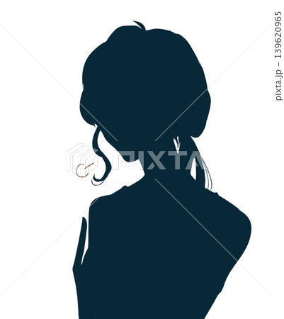 胸を押さえる女性 ネガティブ シルエット 胸を押さえる女性 ネガティブ シルエット 139620965