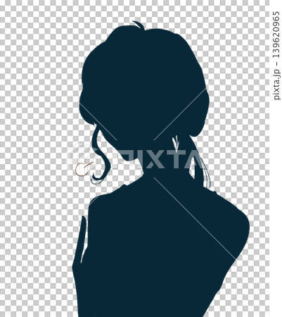 胸を押さえる女性 ネガティブ シルエット 胸を押さえる女性 ネガティブ シルエット 139620965