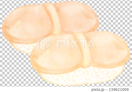 Illustration of two scallop sushi Illustration of two scallop sushi 139621009