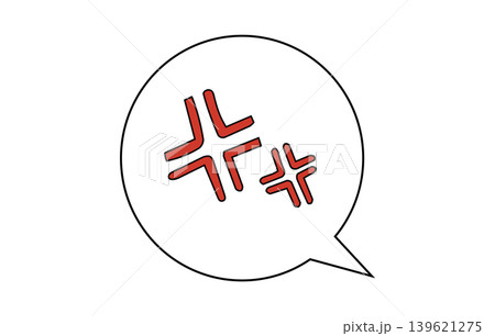 怒りマークの吹き出し 手描き風シンプルイラスト素材 怒りマークの吹き出し 手描き風シンプルイラスト素材 139621275