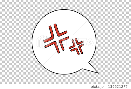 An angry face speech bubble - simple hand-drawn style illustration material An angry face speech bubble - simple hand-drawn style illustration material 139621275