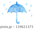 水彩風の雨と傘 139621373