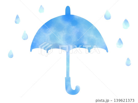 水彩風の雨と傘 水彩風の雨と傘 139621373