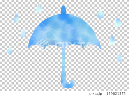 水彩風の雨と傘 水彩風の雨と傘 139621373