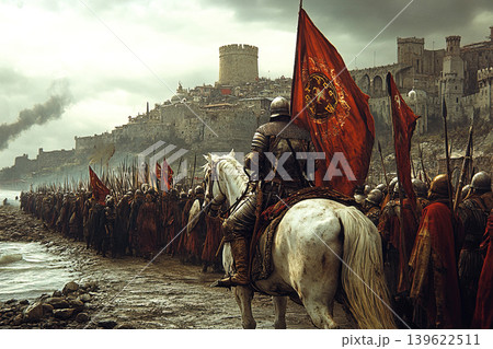 Crusaders marching towards Constantinople during the Fourth Crusade in 1840 Crusaders marching towards Constantinople during the Fourth Crusade in 1840 139622511