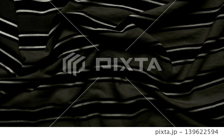 elegant wrinkled black white striped textile closeup capturing soft folds dramatic shadows fabric pattern elegant wrinkled black white striped textile closeup capturing soft folds dramatic shadows fabric pattern 139622594